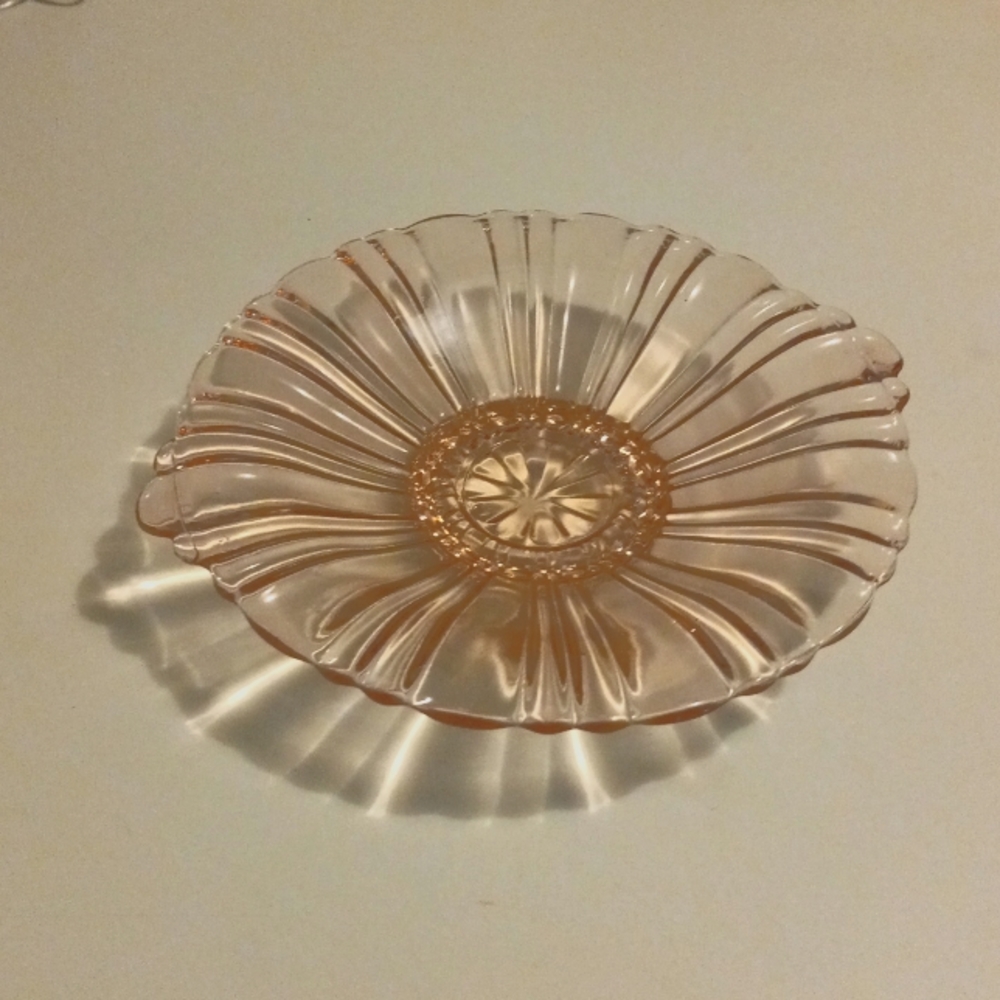 Pink glass plate